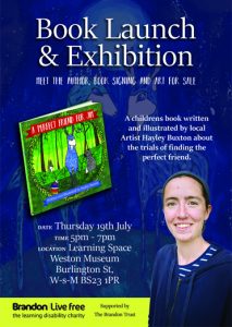 Hayley Buxton's book launch and Art exhibition in Weston, July 2018.